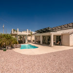 pool home with view deck, waterfall & solar!