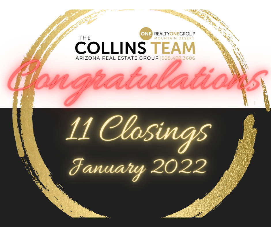 The COLLINS TEAM, Top Real Estate Agents Flagstaff & Lake Havasu, sold ELEVEN homes in January 2022 alone!