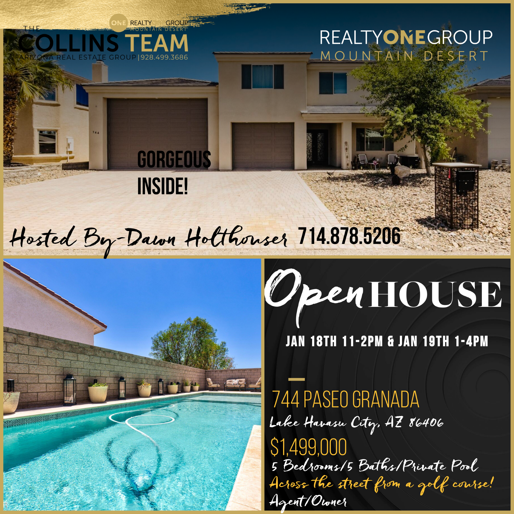 Luxury Home Open House 1/18 & 1/19: 744 Paseo Granada, Lake Havasu